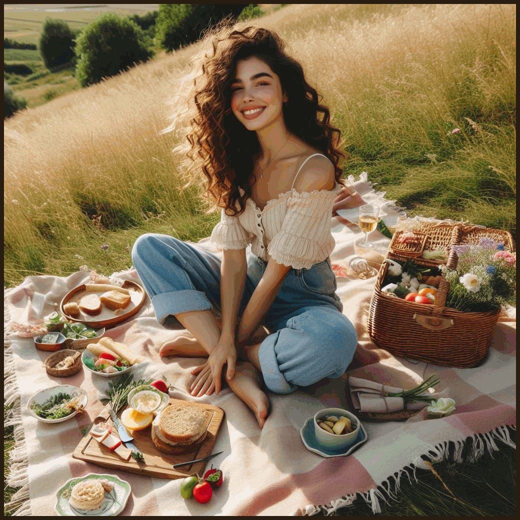 Girl Picnicking