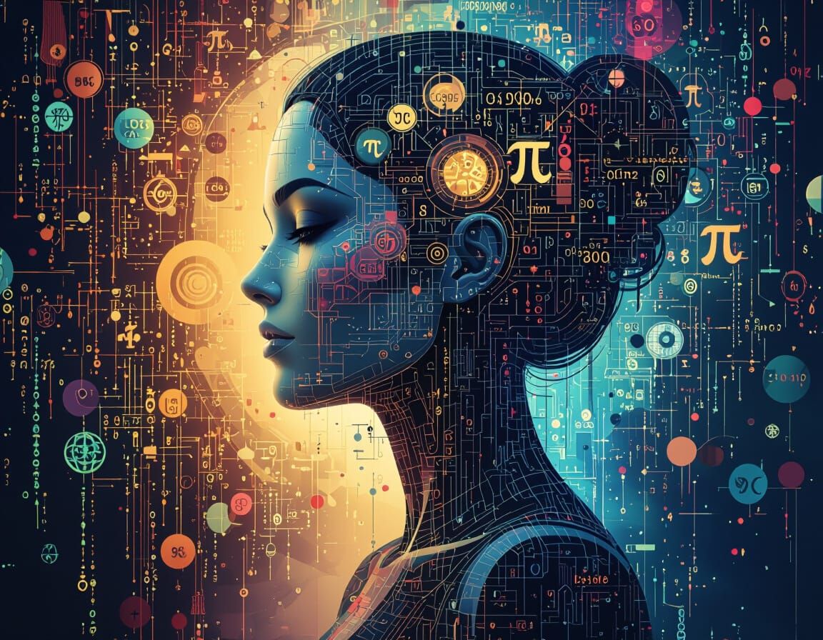 AI Emerges From Code: Symbolic Feminine Portrait
