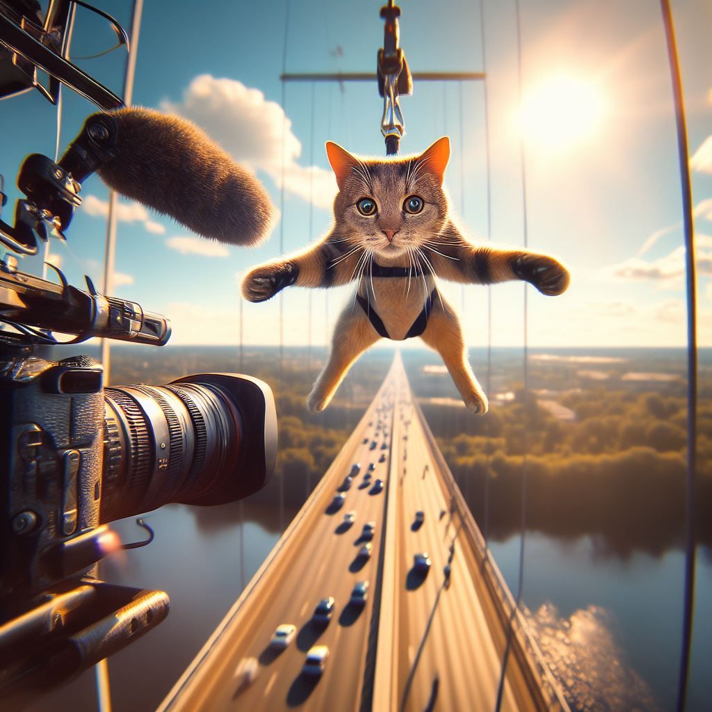Professional stunt cat