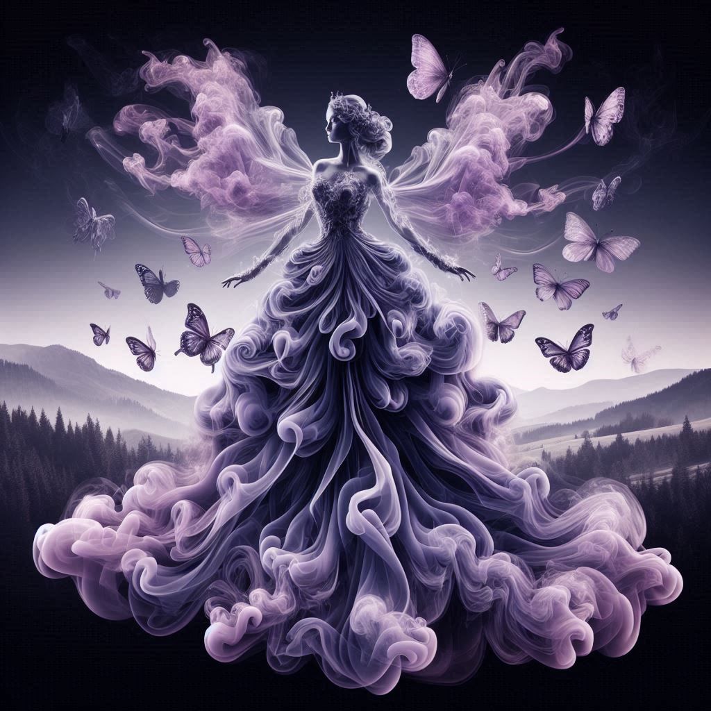 lilac smokey woman.