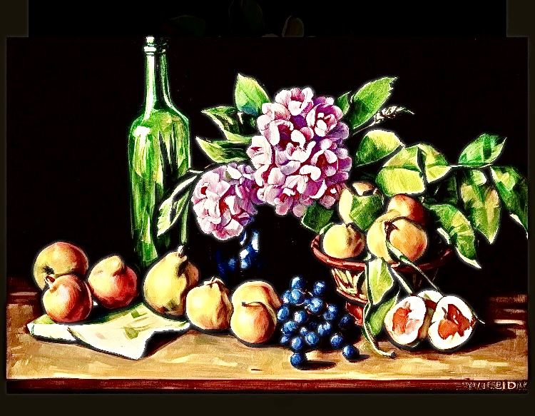 Still life with hydrangeas