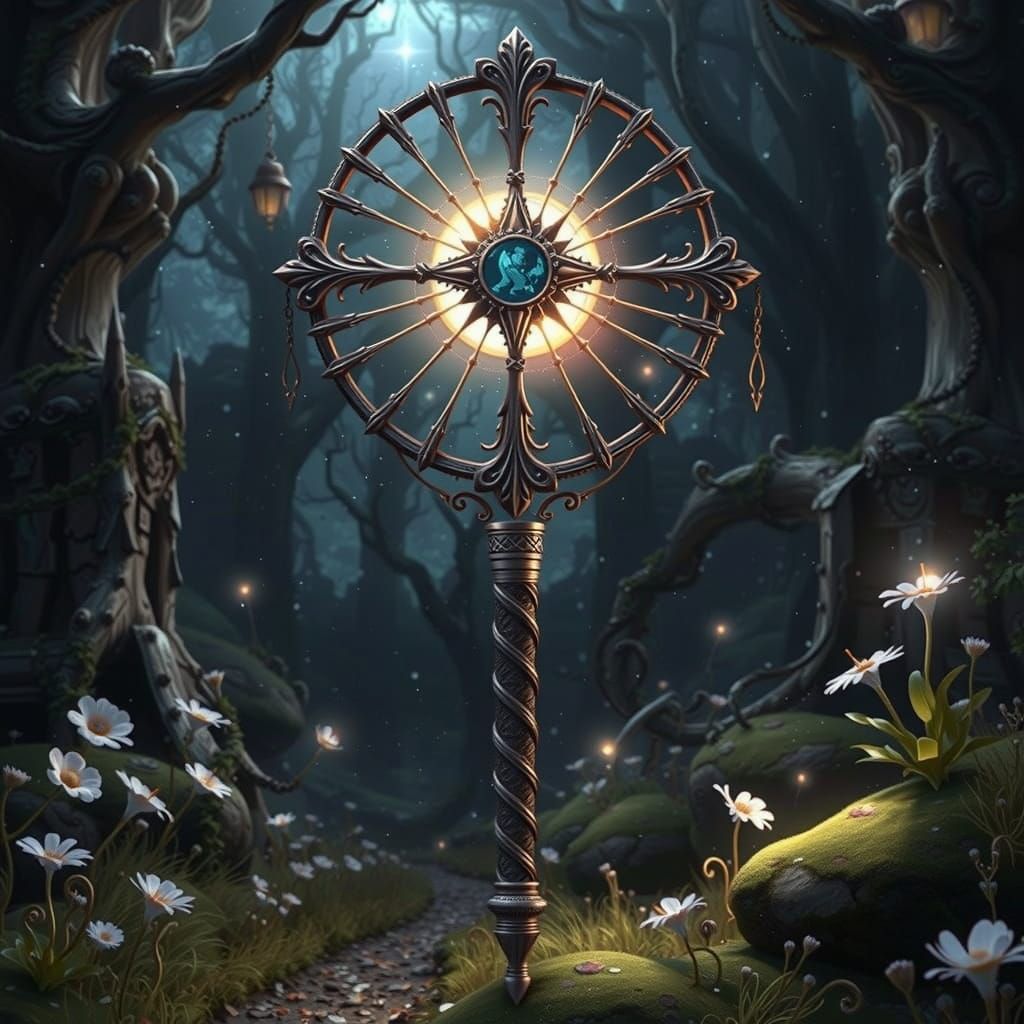 Enchanted Dark Fantasy Scene in Photorealistic 3D Style