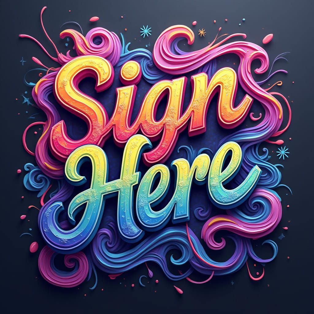 signatures on checks, signatures on contracts, calligraphy signature wild and psyched elic swirls, write out the word si...