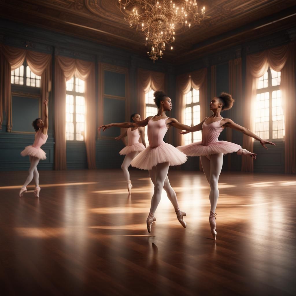 6  African American ballerina + a Latina ballerina  +a Cauca...