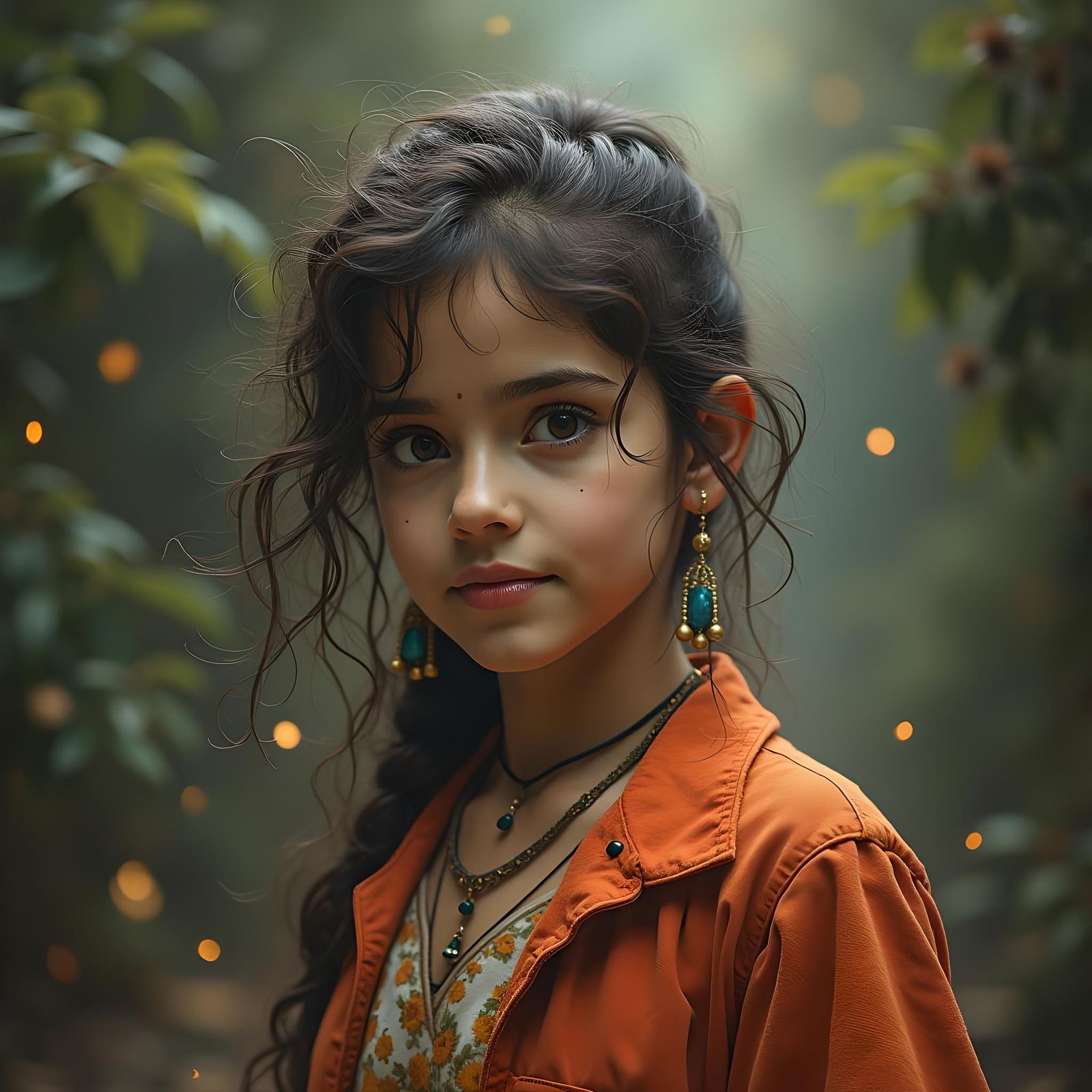 Inspirational Girl Gazing at Mountains: Cinematic Film Still