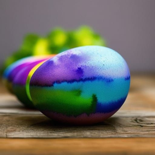 Easter Bunny Laying Rainbow Watercolor Easter Eggs Insanely HyperRealistic HyperDetailed HyperIntricate HyperMeticulous ...