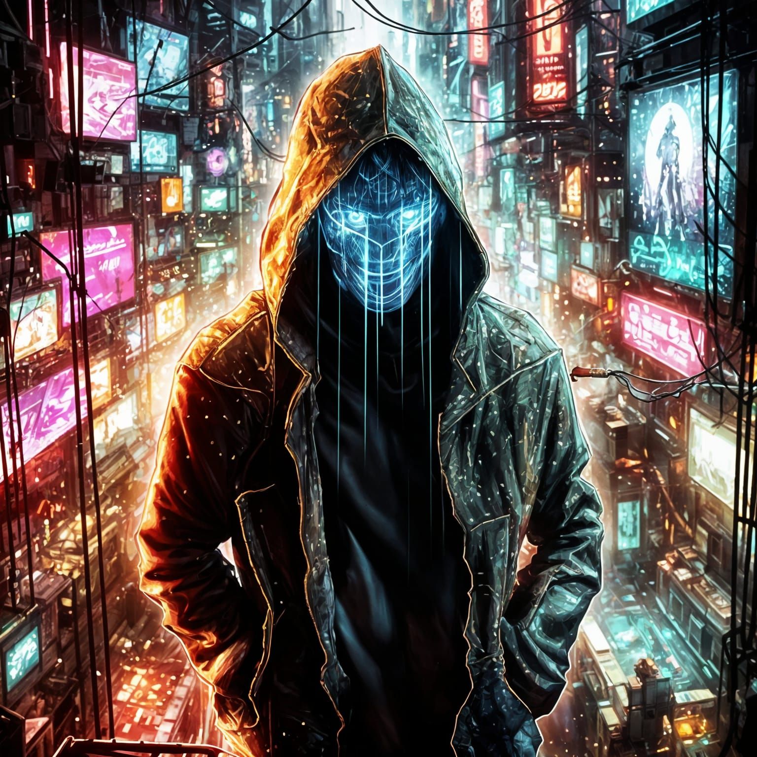  "The Glitch", a digital supervillain who can corrupt  reality with a touch  by @Taralie