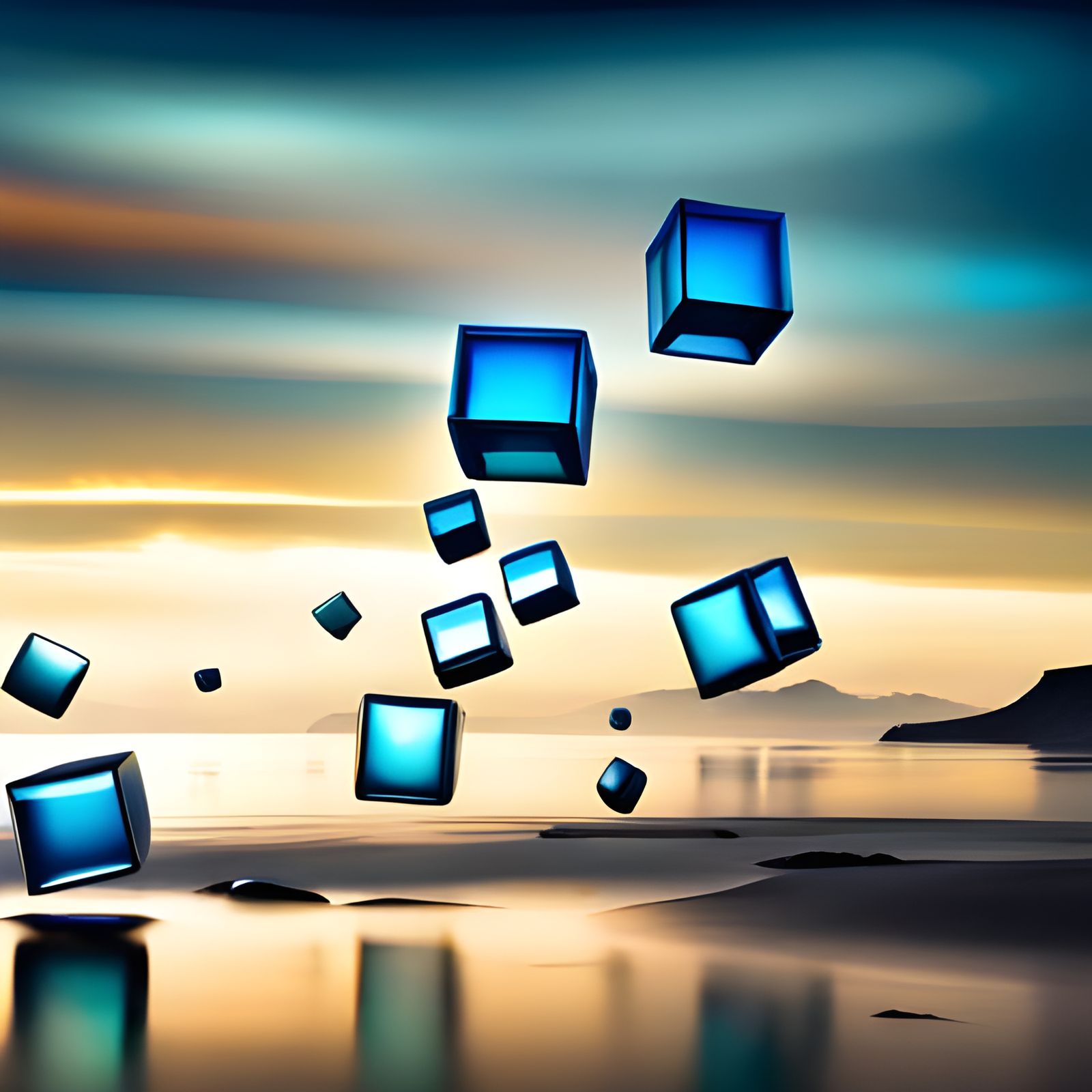 Cubic bubbles floating away