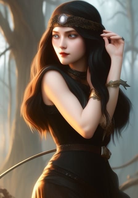 Witch with black hair 25