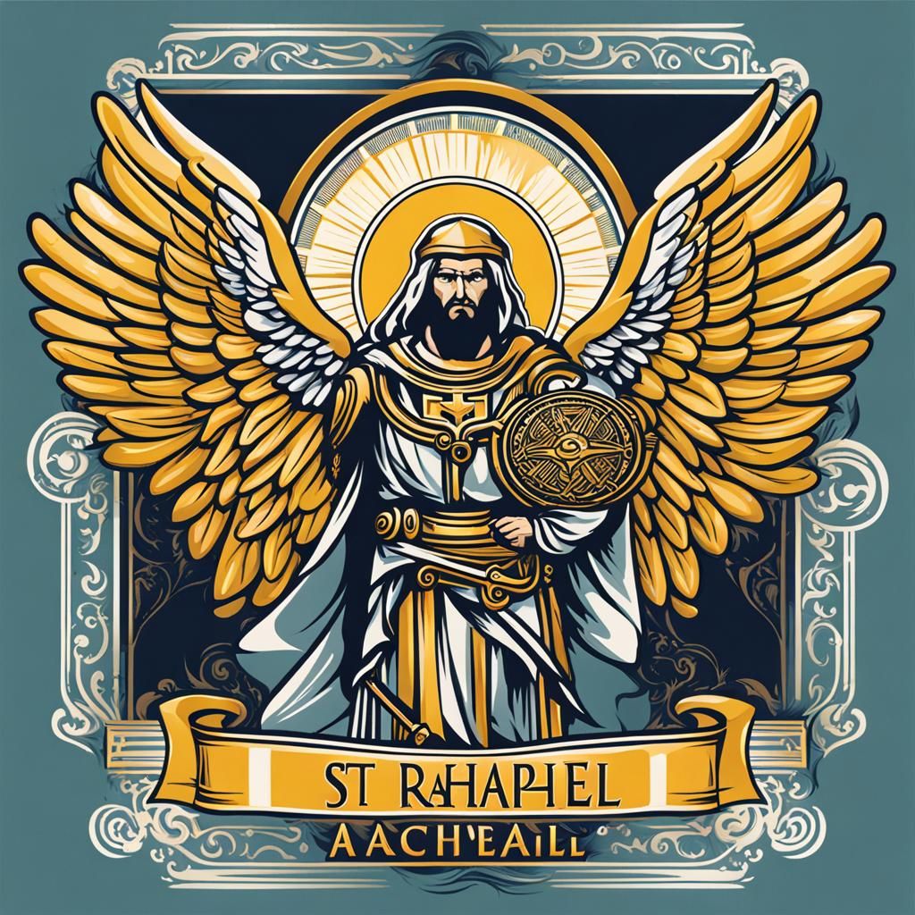 A St. Raphael Archangel logo,