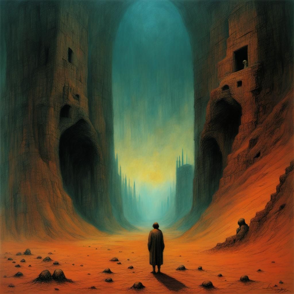 Nevada (by Zdzislaw Beksinski ) - AI Generated Artwork - NightCafe Creator