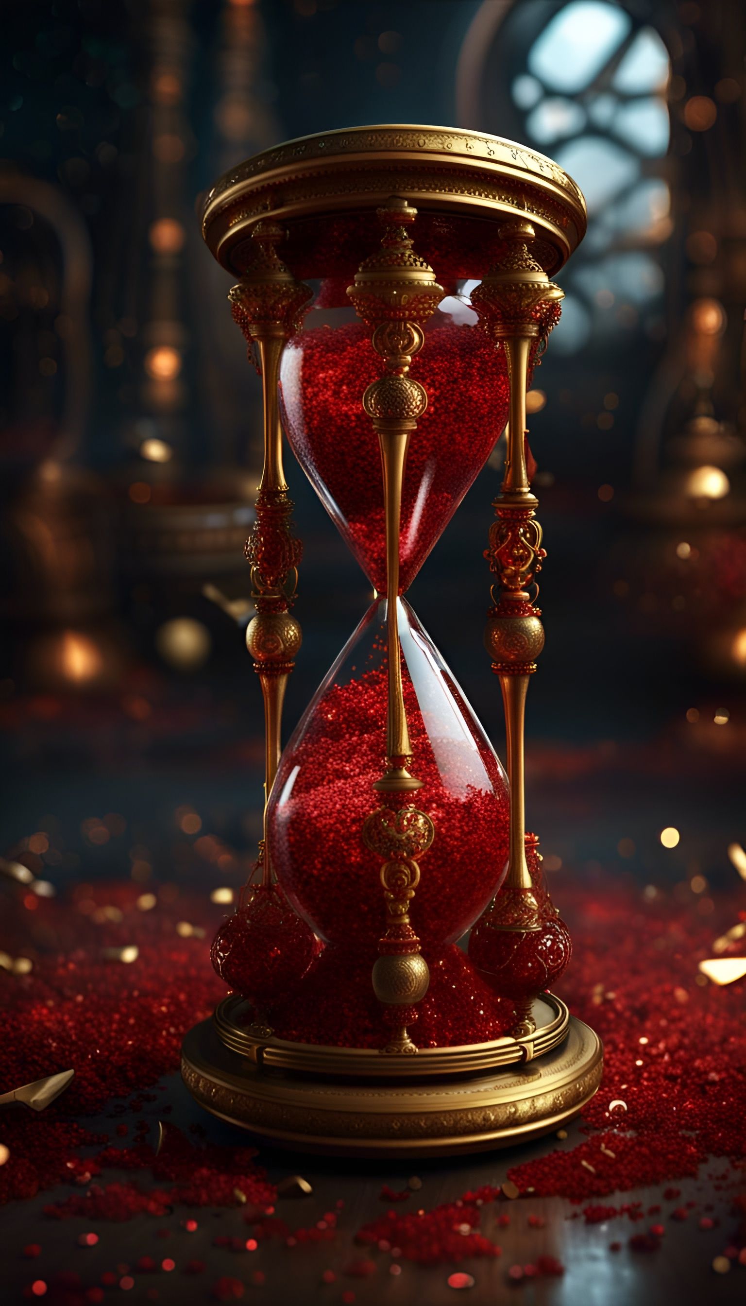 Red Glitter Hour Glass 1