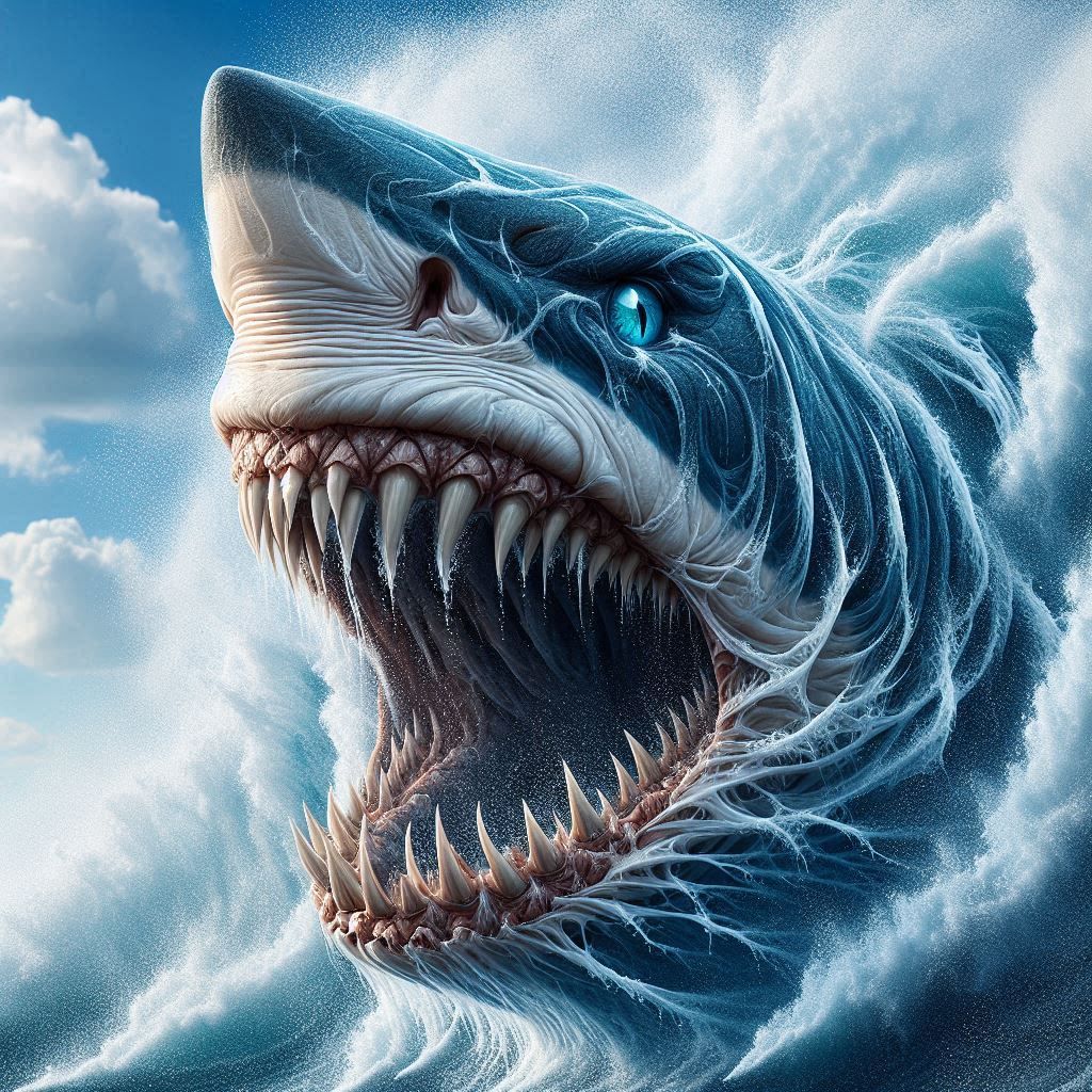 TEETH .............Great White Shark made from Ocean Waves