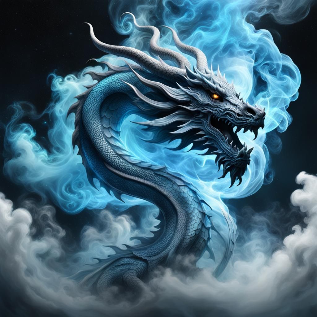 Chinese smoke dragon - AI Generated Artwork - NightCafe Creator