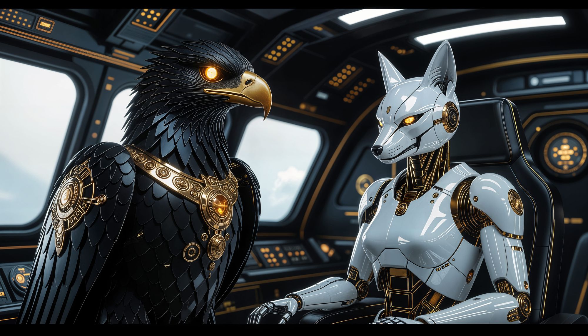 Netty P and Perry on the bridge of the starship Fafnir.