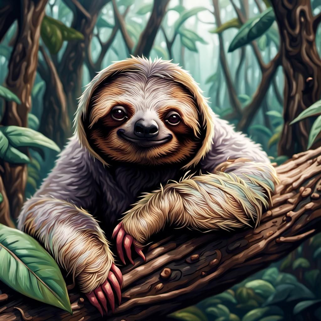 A chillcore sloth Juggernaut 7 - AI Generated Artwork - NightCafe Creator