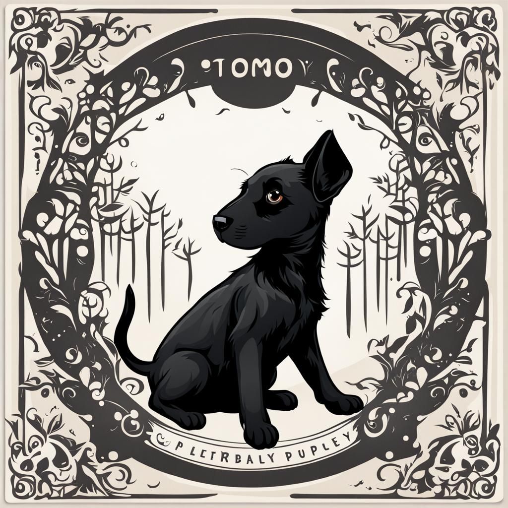 Cute Black puppy logo