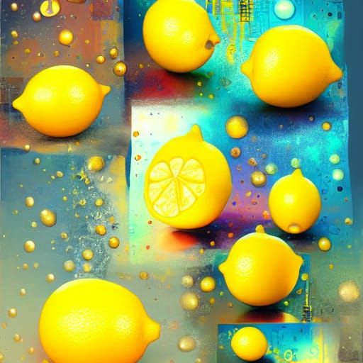"3 lemons" a beautifully intricate and detailed mixed media ...