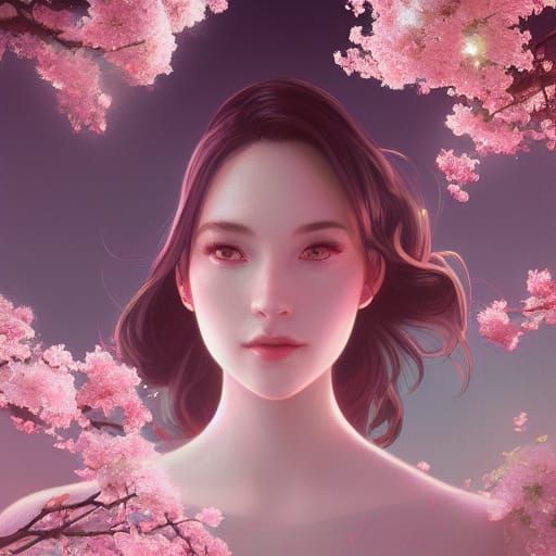 Cherry Blossoms At Night
