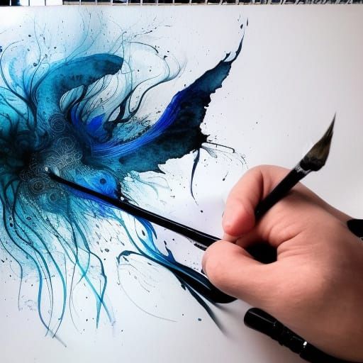 Black & Blue Ink Flow