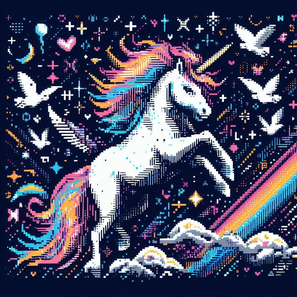 ASCII Art Overlay Unicorn