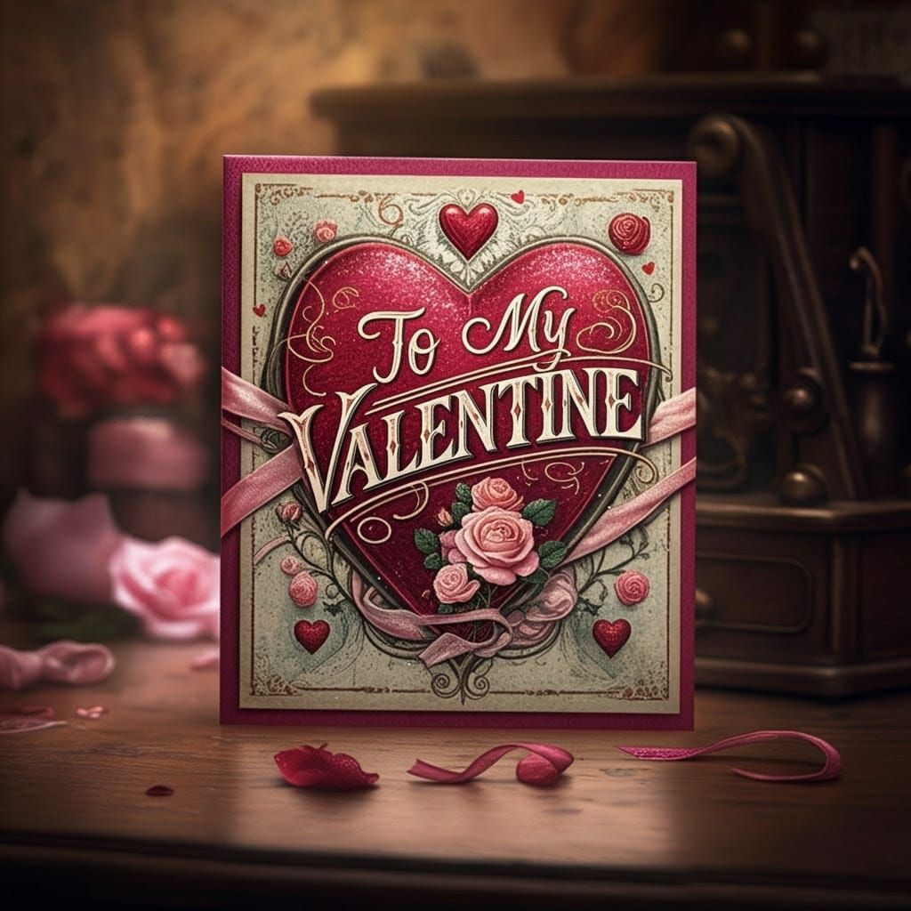 Classic romantic "To My Valentine" card  by @VolcanoKatze