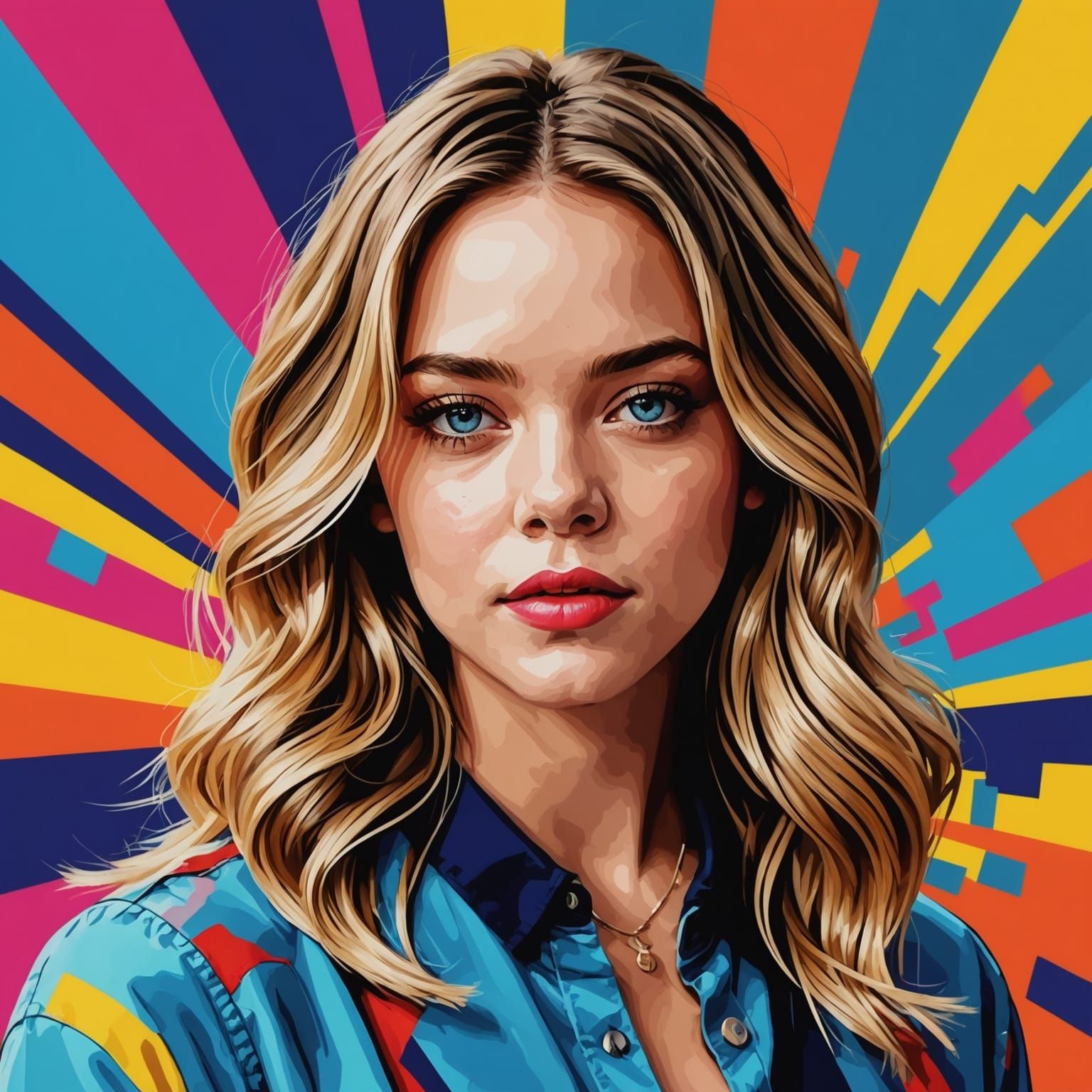 Sydney Sweeney Deep Color Pop Art - Ai Generated Artwork - Nightcafe 