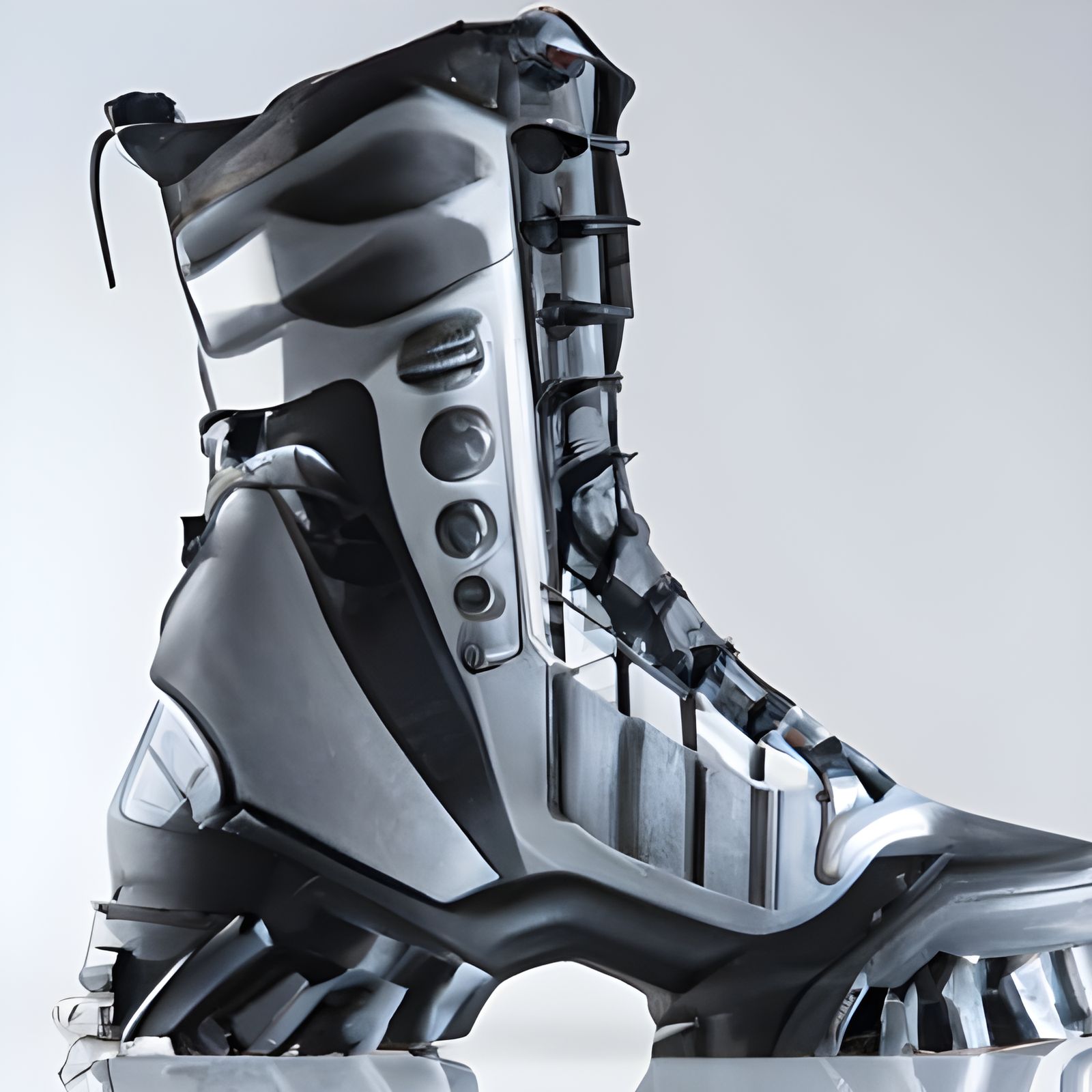 Side view leather boots futuristic army tactical AI