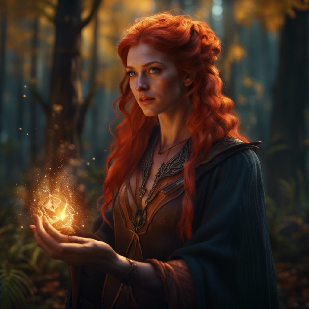 casting a spell in the forest   by @Vita