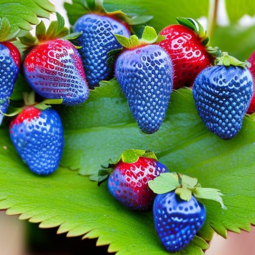 A blue strawberry