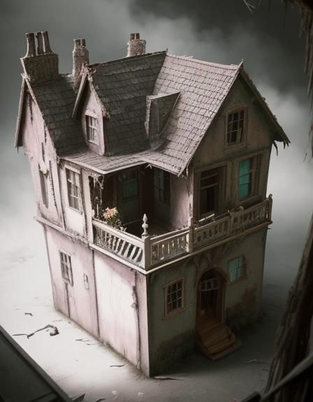 This small house has a Gothic look to it and is in terrible ...