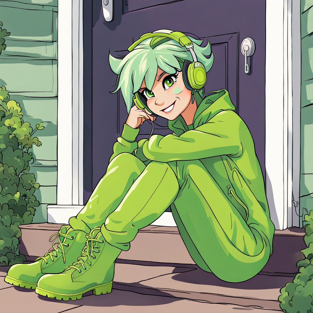 Lemon Zest wearing a rain-suit