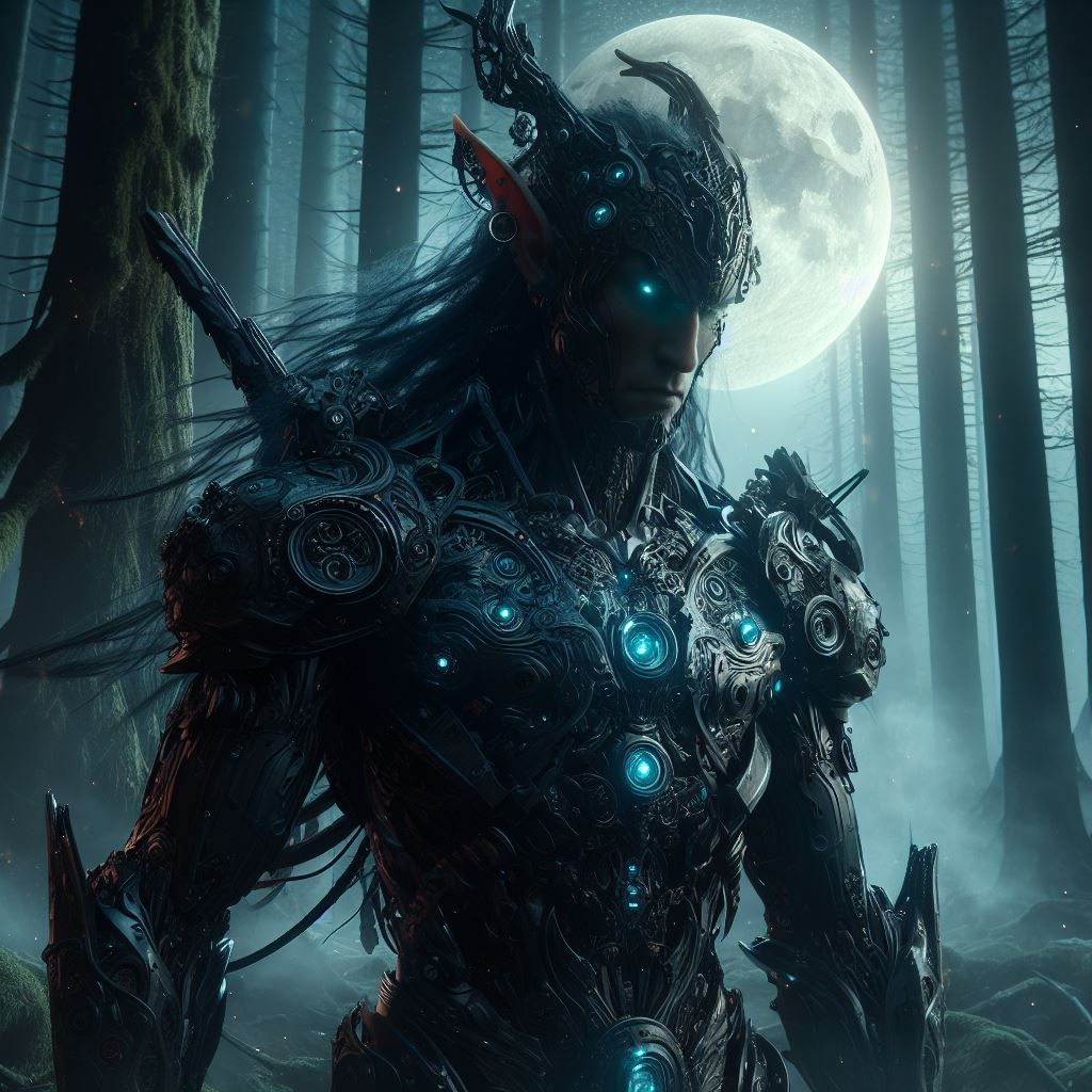 Dark elf cyborg