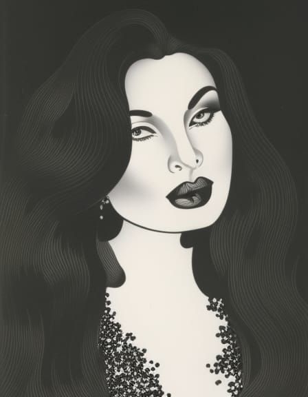 ink drawing of a woman