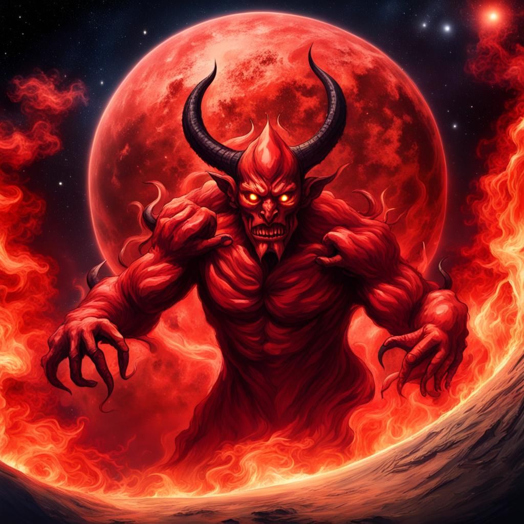 Red fire demons in outer space are planning an attack on earth - AI ...