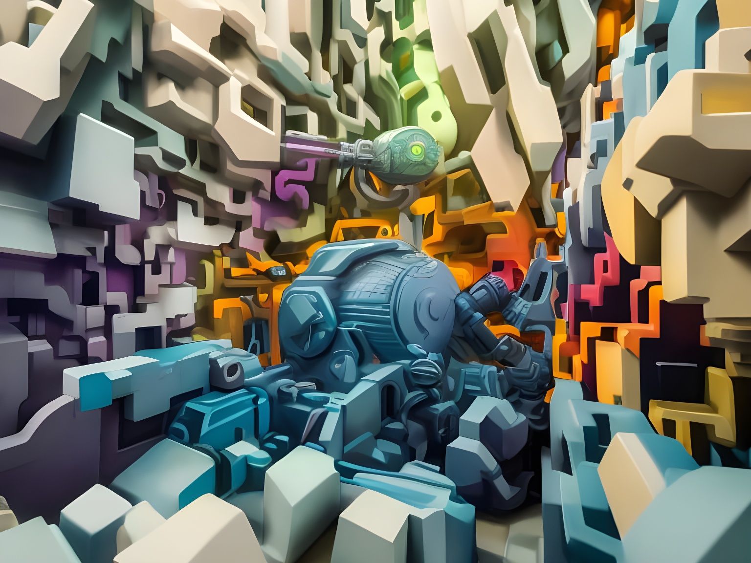 Abstract urban psy-sci-fi art 23aug23