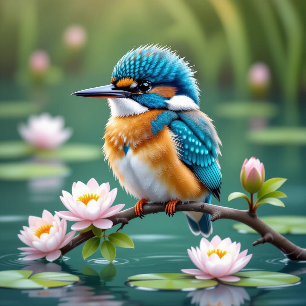 Kingfisher by the lake