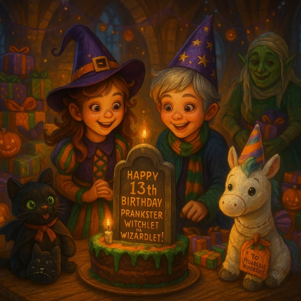 Happy 13th birthday prankster witchlet and the Wizardlet