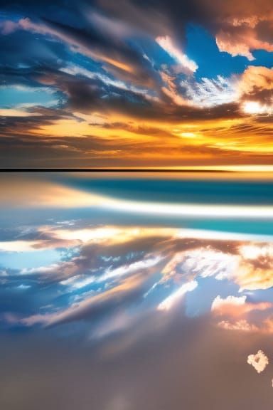 still water reflecting the sky
