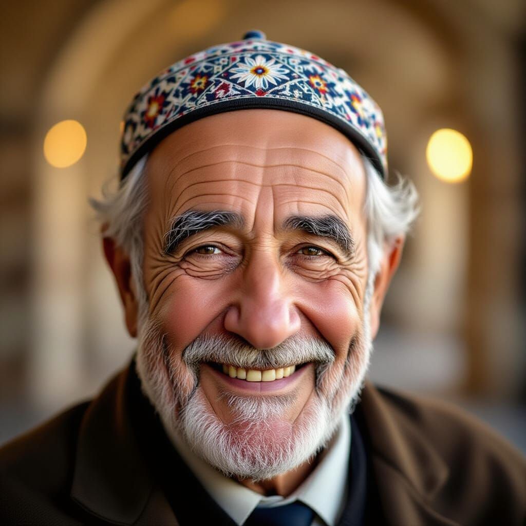 Elderly Israeli Man Portrait in Rembrandt Style
