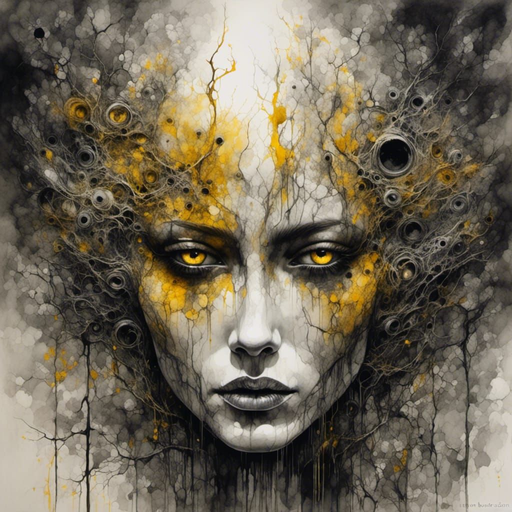 Surreal horror woman