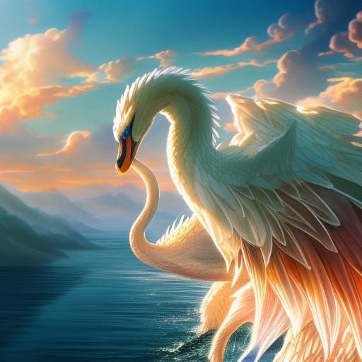 Swan dragon bird