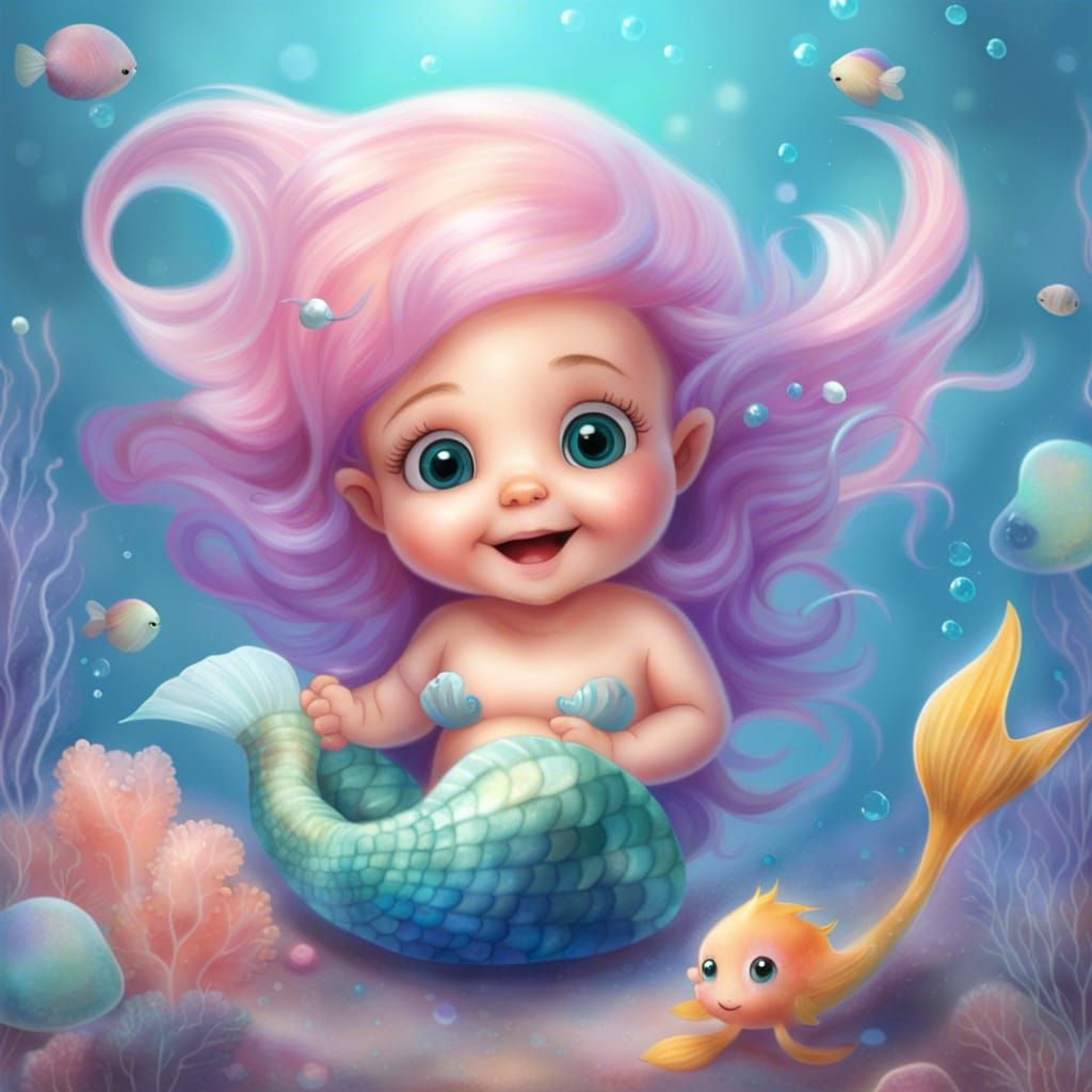 Baby mermaid ️ - AI Generated Artwork - NightCafe Creator