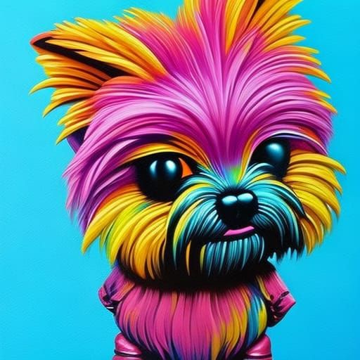 Lisa frank dogs - AI Generated Artwork - NightCafe Creator