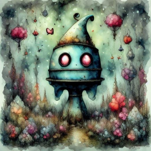 Dreamy Children's Illustration of a Sleeping Child Under a S...