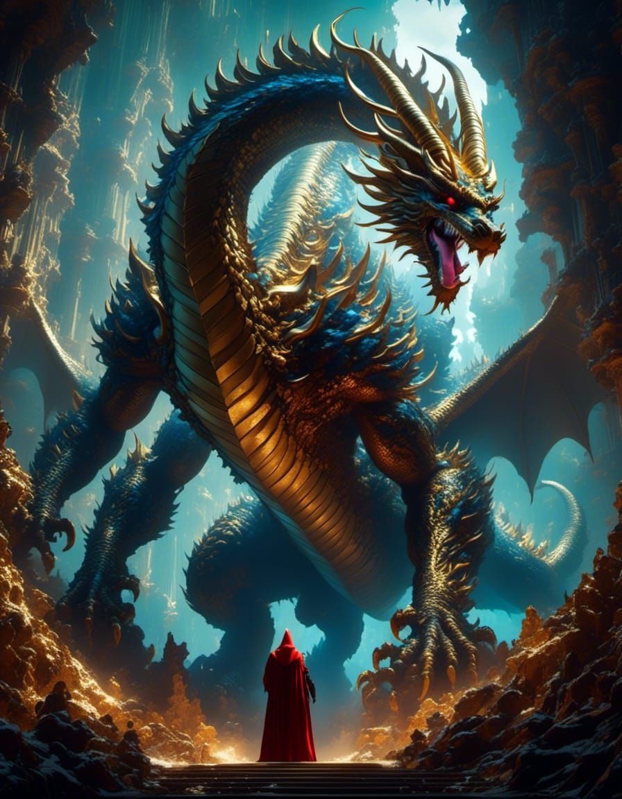 Crystal Rainbow Dragon in Liquid Acrylics Style