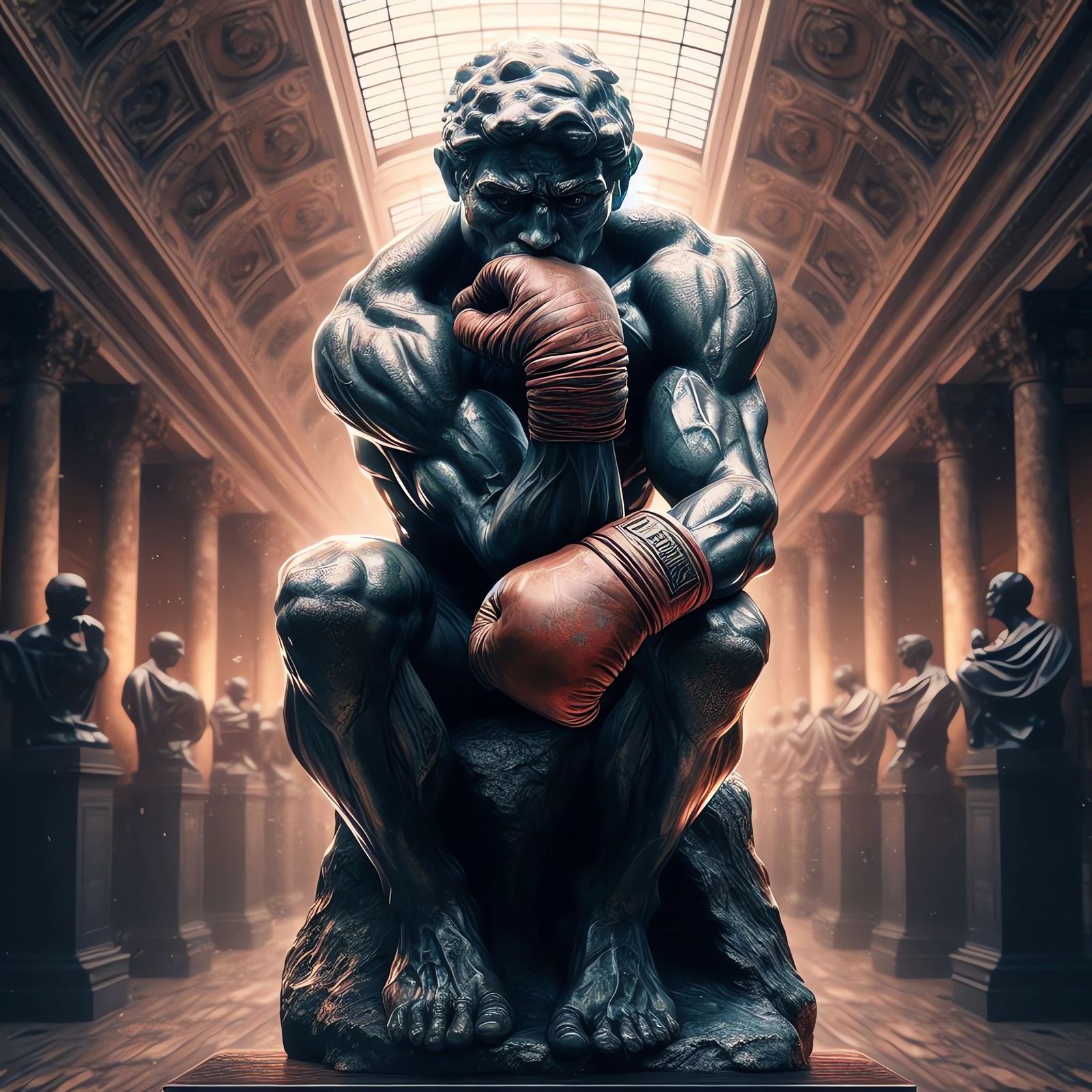 Rodin's boxer sculpture