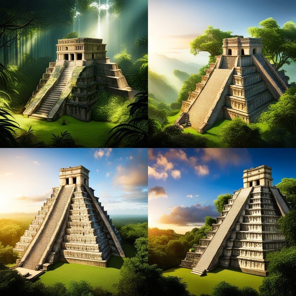 Mayan temple in the jungle