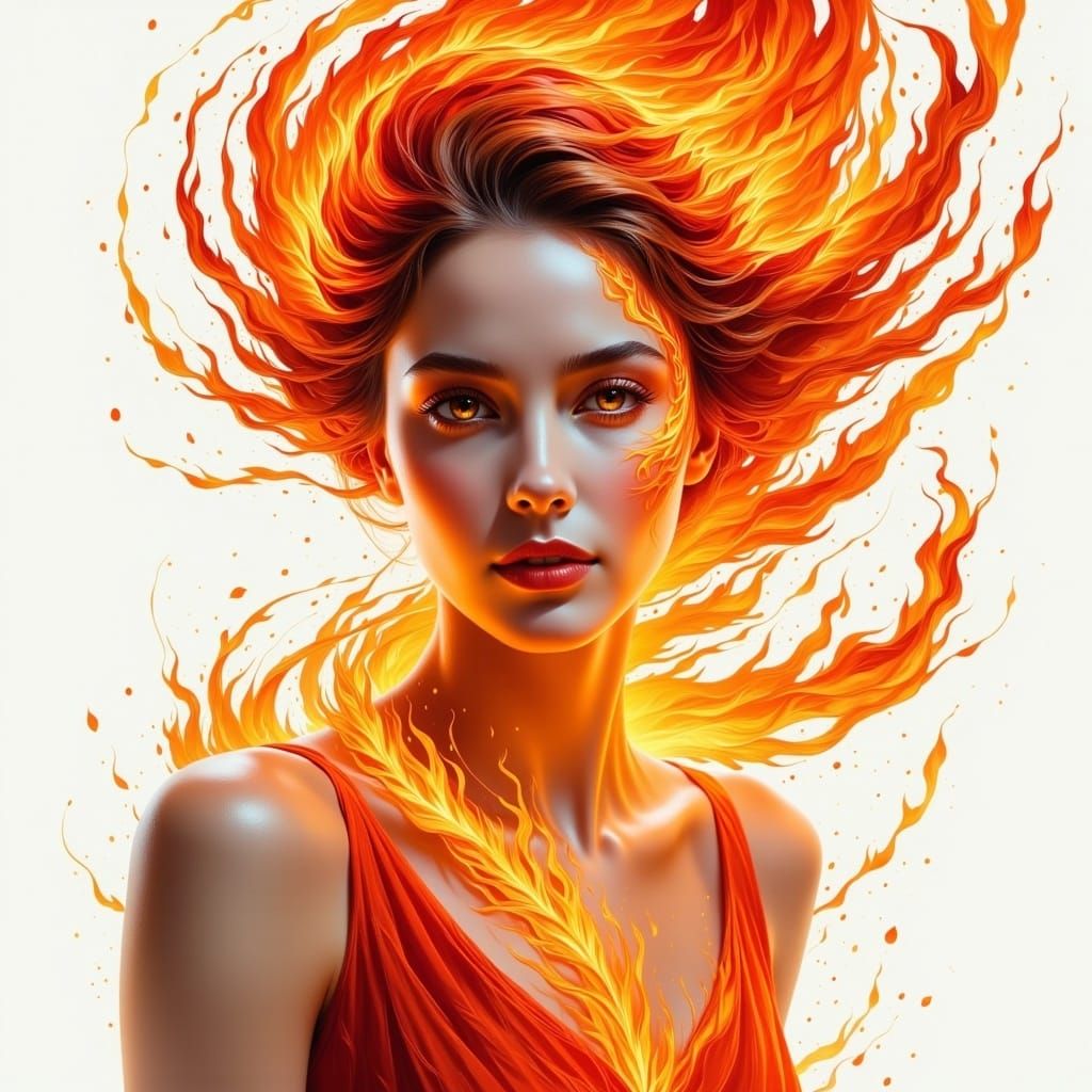 <lora:Made from Fire:1.0>; create watercolor, alcahol inks art; 8k; High-resolution, hyperrealistic photograph of realistic flames sparkling...