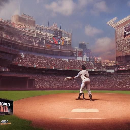 Playing baseball